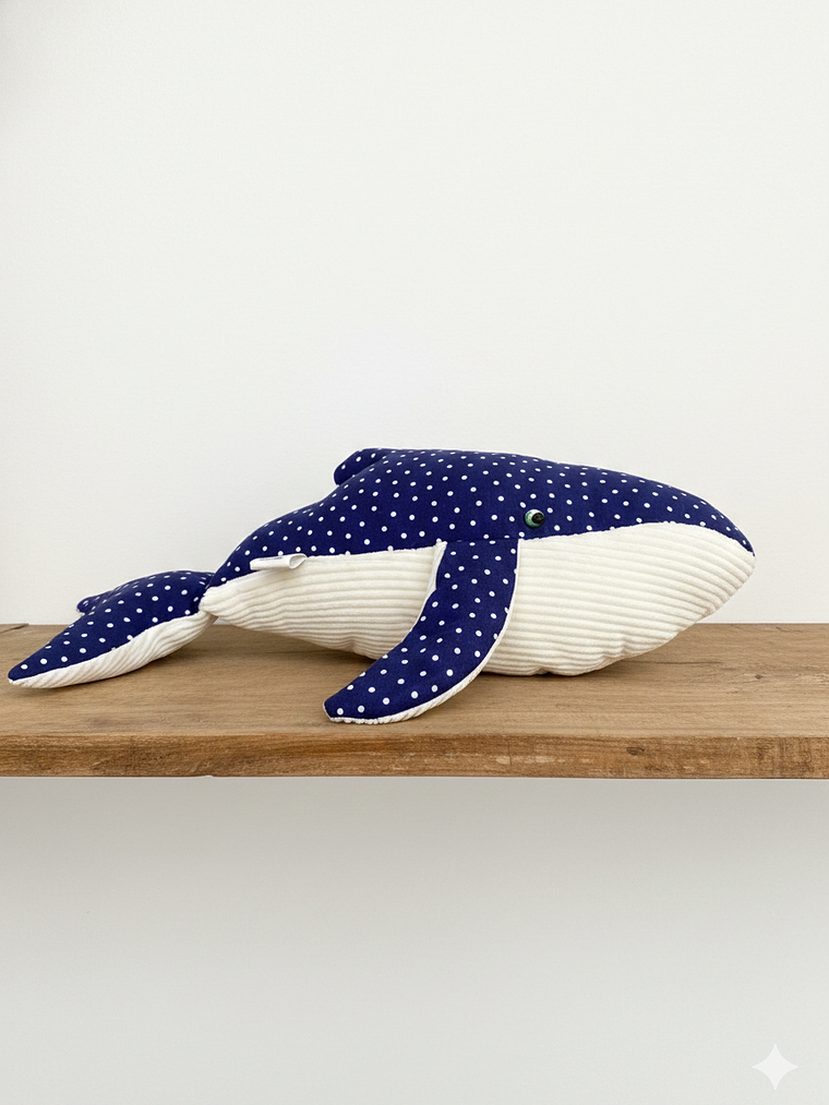 Peluche Ballena azul “M” - Azul puntos blancos  1