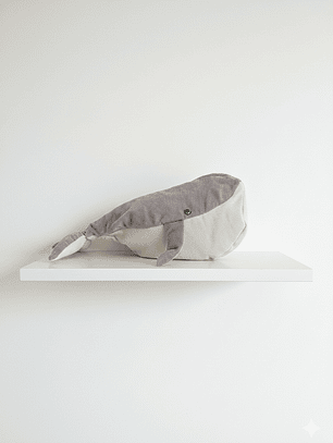 Estuche ballena azul “L”- Cotele gris