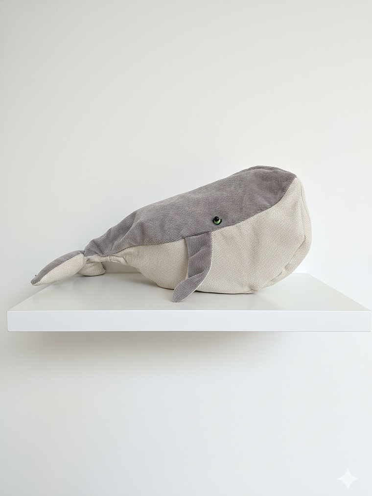 Estuche ballena azul “L”- Cotele gris 2