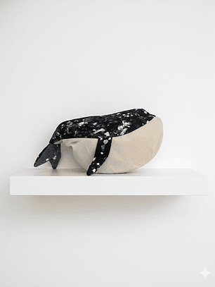 Estuche ballena azul “L” - Negra pinturita 