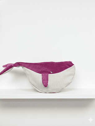 Estuche ballena azul “L”- fucsia cotele