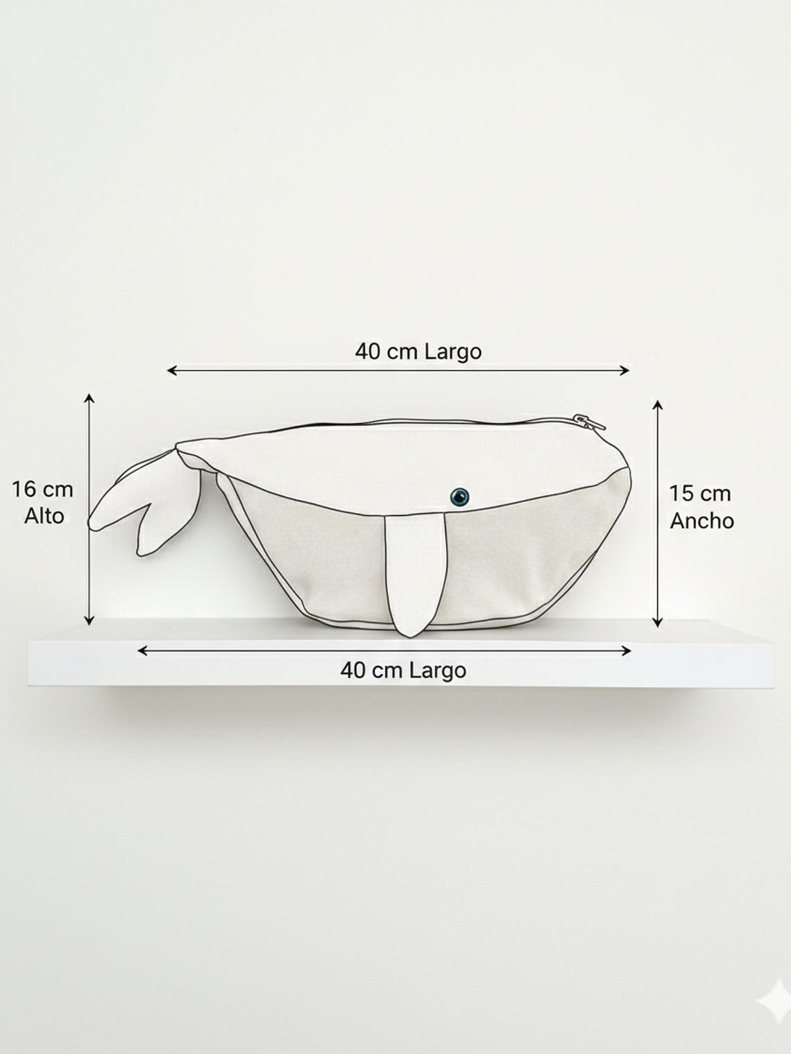 Estuche ballena azul “L” - Flores pequeñas  2