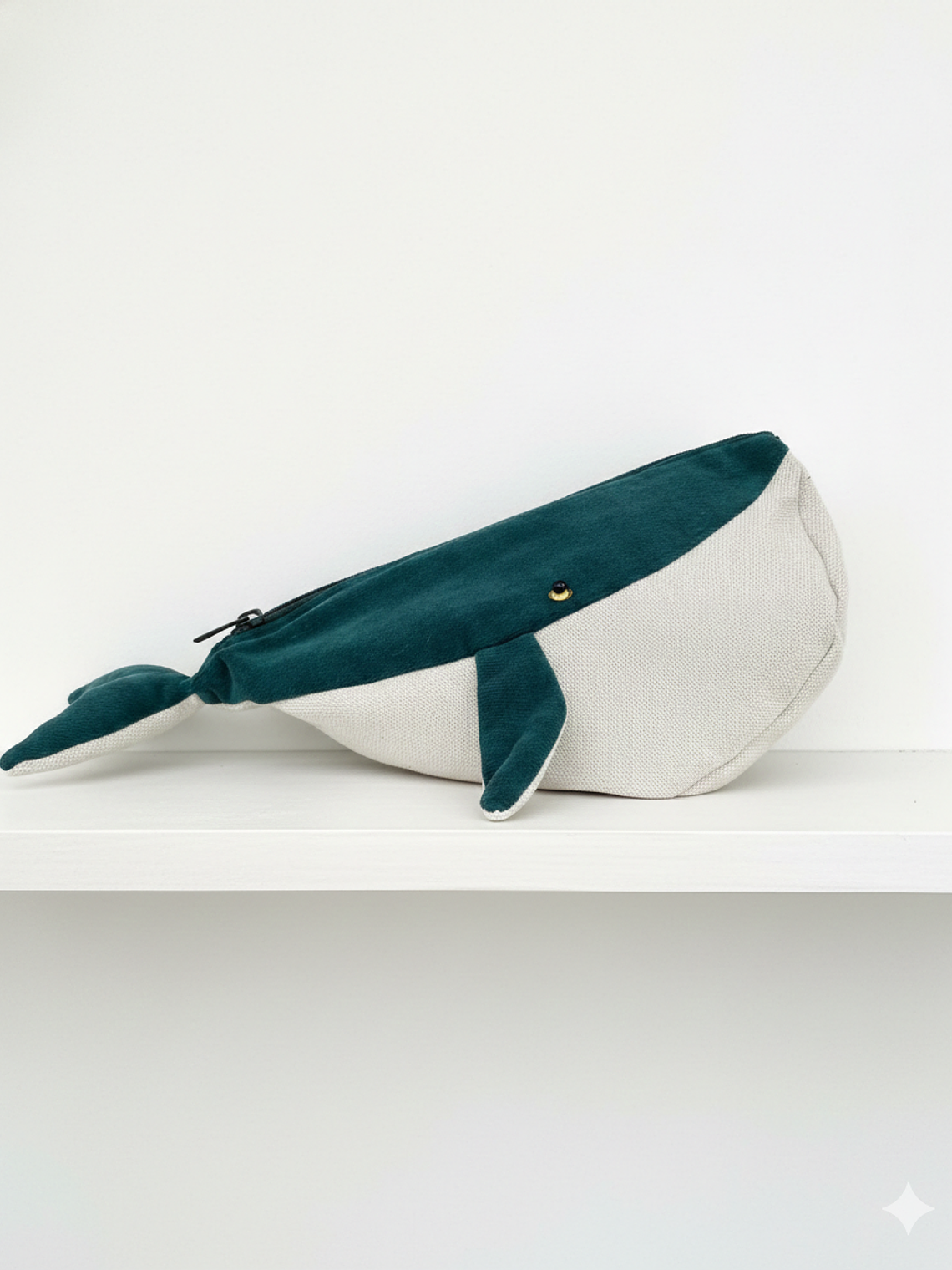 Estuche ballena azul “L”- Cotele verte petroleo 1