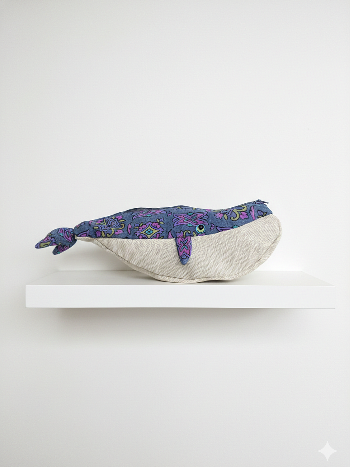 Estuche ballena azul “s” jeans estampada 1