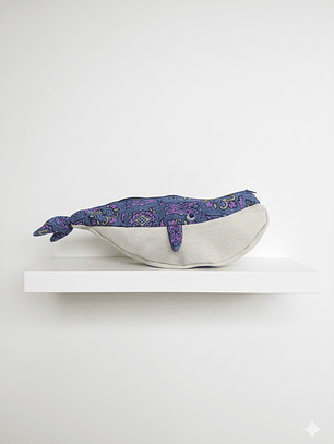 Estuche ballena azul “s” jeans estampada