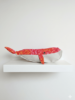 Estuche ballena azul “s” - Coral flores