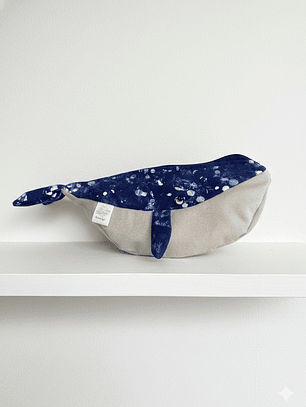 Estuche ballena azul “s” - azul pintura brilla en oscuridad 