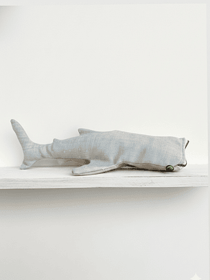 Estuche Tiburón ballena - jeans claro / brillante en la oscuridad 