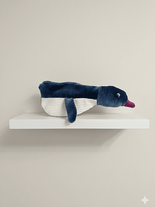 Estuche pingüino - azul piedra