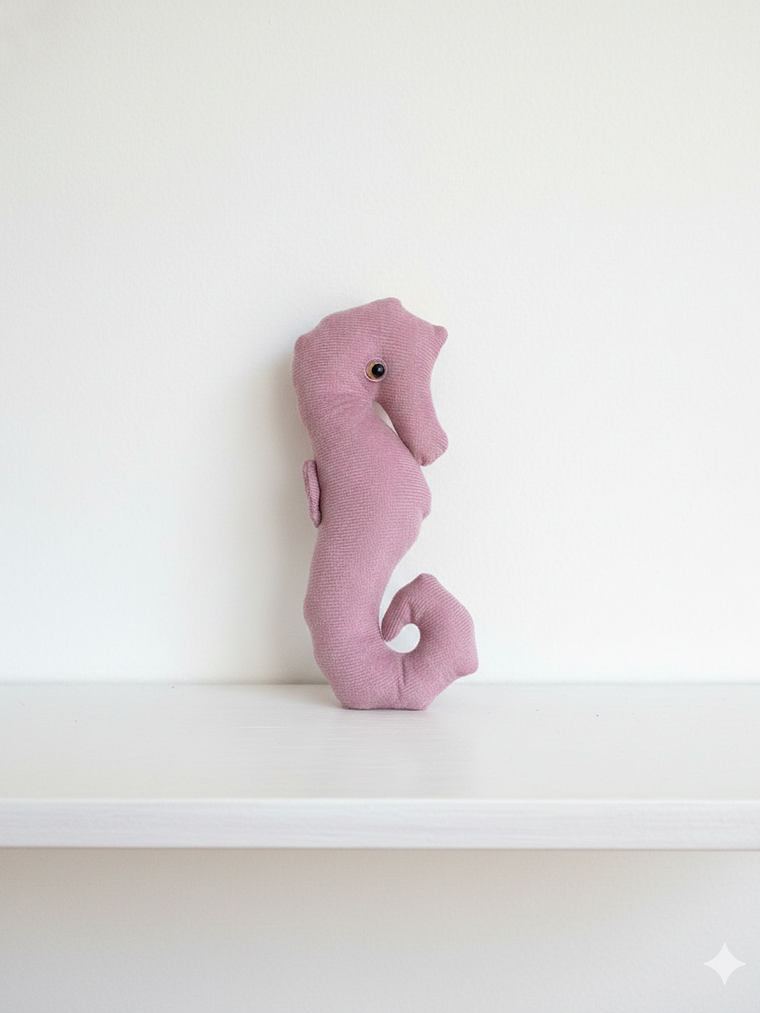 Peluche caballo de mar - rosa palo 1