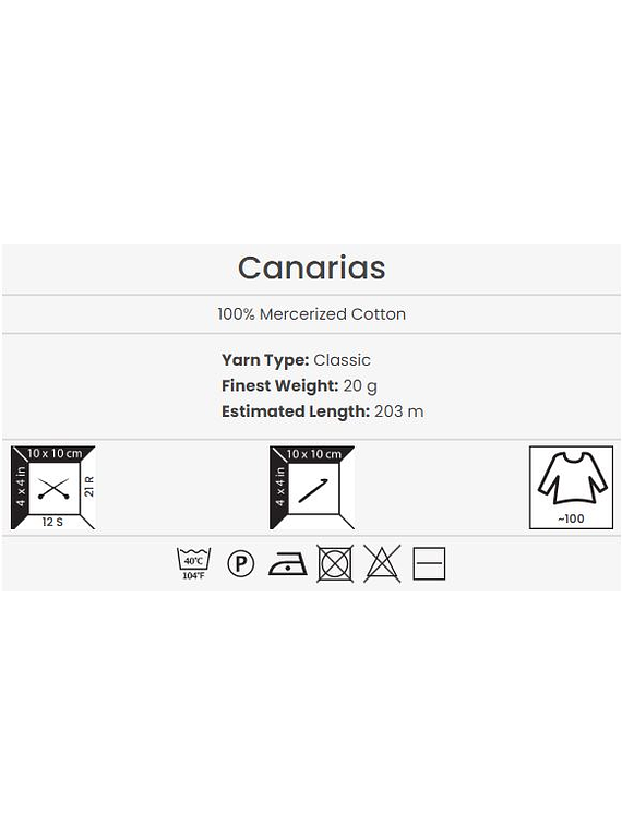 Canarias Algodón Mercerizado 20 grs 