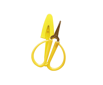 Mini tijera con funda protectora color amarillo