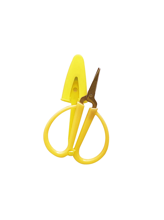 Mini tijera con funda protectora color amarillo