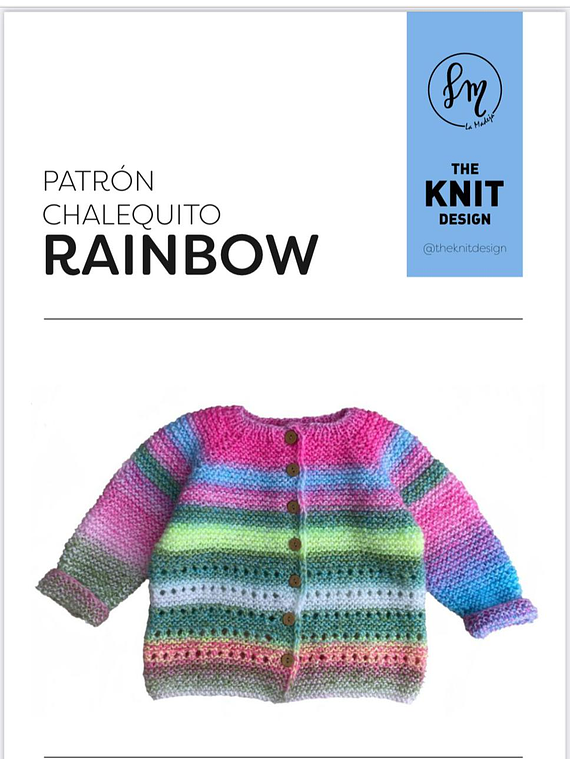 Kit Chalequito Rainbow de The Knit Design a palillo