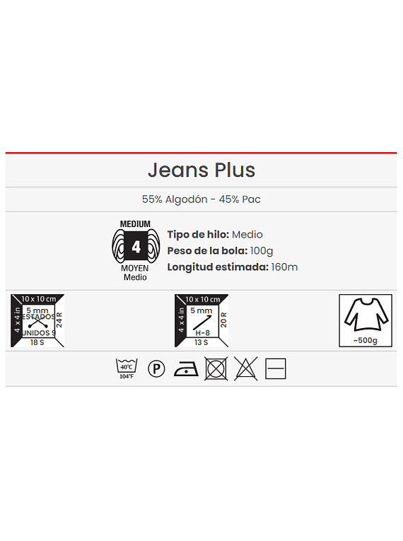 Jeans Plus YarnArt 100 grs. - 160 mts
