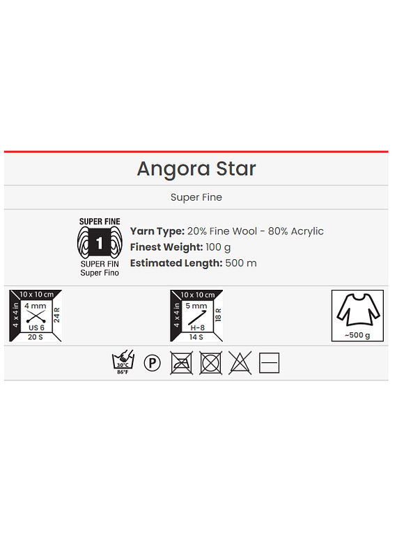 Angora Star 100 grs. 500 mts.