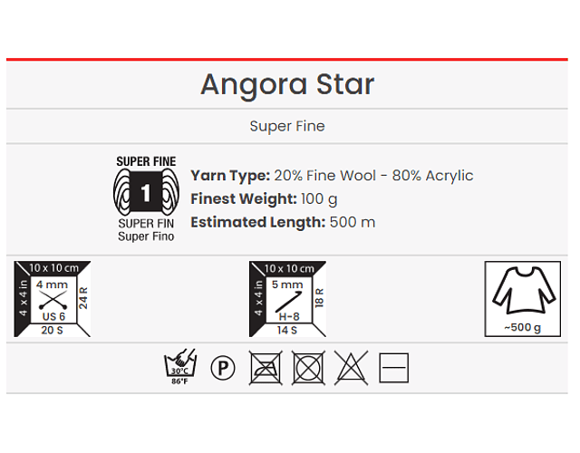Angora Star 100 grs. 500 mts.