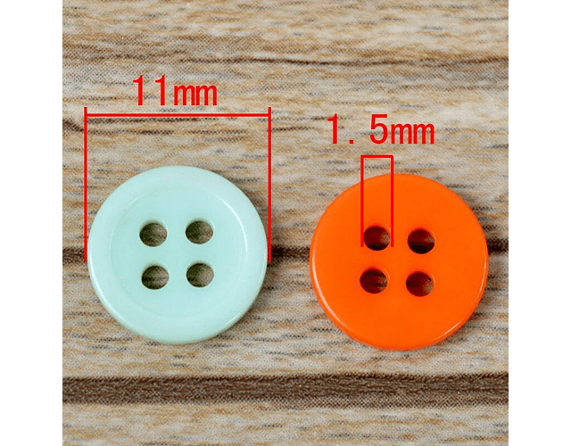 Botones de Resina 11 mm Color Calipso
