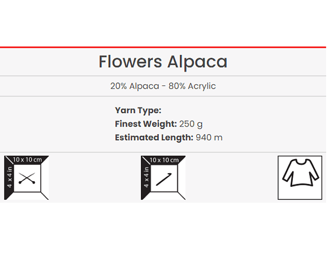 Flowers Alpaca 250 grs. Transición Lenta YarnArt 