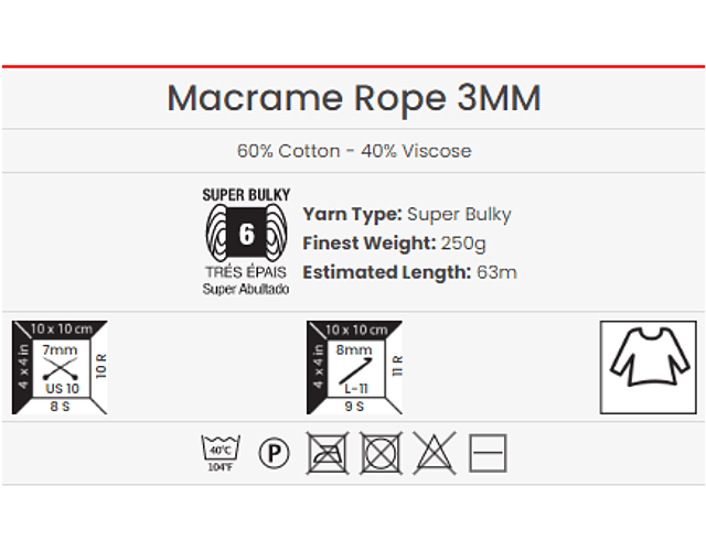 Macrame Rope 3 mm 250 grs. N° 756