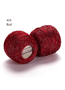 Camellia 25 grs. Glittery Lace YarnArt - 416 Red