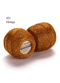 Camellia 25 grs. Glittery Lace YarnArt - 421 Orange