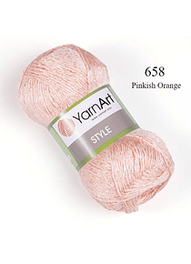 Style Yarn Art, Shinny Algodón y Viscosa 50 grs.  - 658 Pinkish Orange