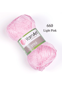Style Yarn Art, Shinny Algodón y Viscosa 50 grs.  - 660 Light Pink