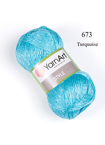 Style Yarn Art, Shinny Algodón y Viscosa 50 grs.  - 673 Turquoise