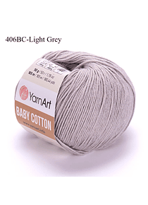 Baby Cotton 50 grs YarnArt  - 406 Light Grey
