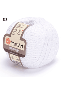 Summer YarnArt 100 grs. Algodón mercerizado y viscosa - 03 White