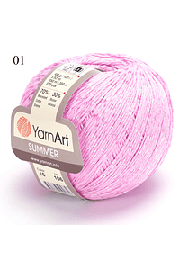 Summer YarnArt 100 grs. Algodón mercerizado y viscosa - 01 Pink