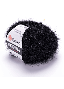 Christmas Sparkly YarnArt  50 grs - 01 Black