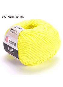 Ovillo Jeans 50 grs. YarnArt Colores del 56 al 96 - 58 Neon Yellow
