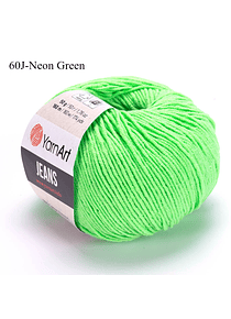 Ovillo Jeans 50 grs. YarnArt Colores del 56 al 96 - 60 Neon Green