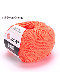 Ovillo Jeans 50 grs. YarnArt Colores del 56 al 96 - 61 Neon Orange