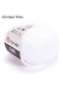 Ovillo Jeans 50 grs. YarnArt Colores del 56 al 96 - 62 Optic White