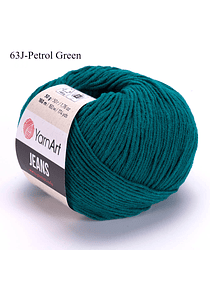 Ovillo Jeans 50 grs. YarnArt Colores del 56 al 96 - 63 Petrol Green
