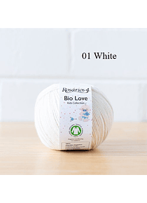 Bio Love Algodón Orgánico 50 gr. Rosarios4 Kids Collection  - 01 White