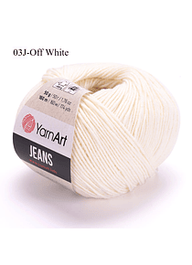 Ovillo Jeans 50 grs. YarnArt Colores del 01 al 55 - 03 Off White