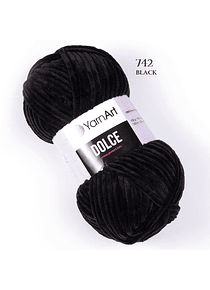 Dolce Velvet YarnArt 100 grs. - 120 mts.  - 742 Black