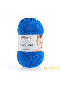 Merino Land Superwash  Rosarios4 - 18 Azul