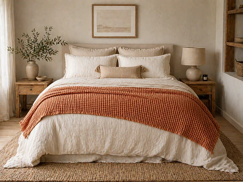 Manta Waffle Terracota 