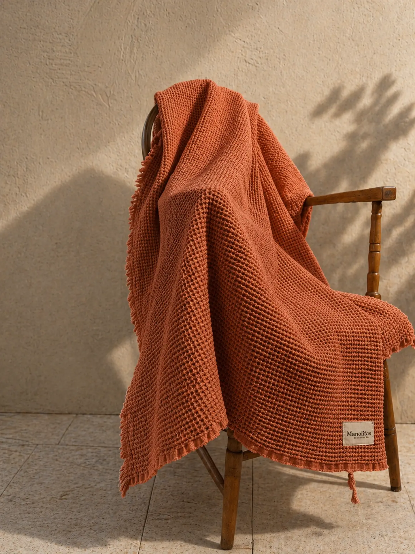 Manta Waffle Terracota  2