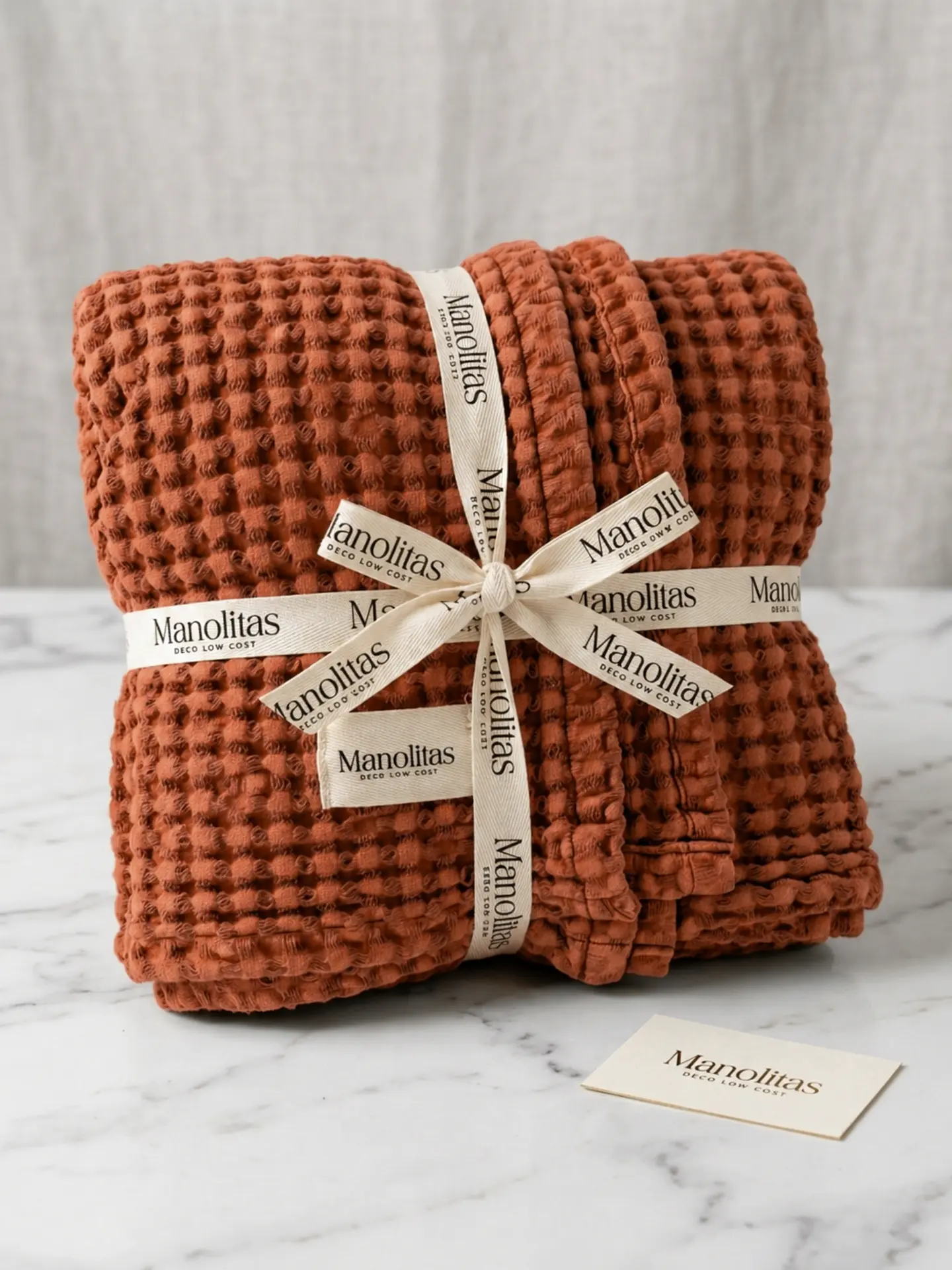 Manta Waffle Terracota  3