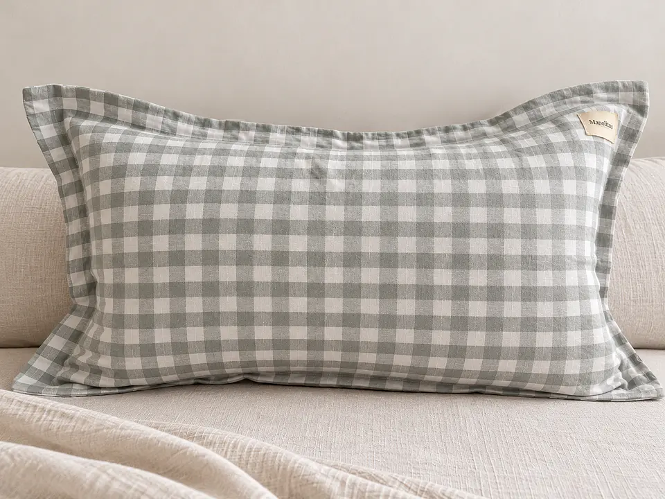 FUNDA DE COJIN 50X30 Checker light grey 2