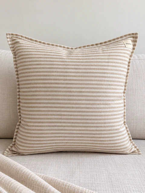 FUNDA DE COJIN 50X50 Lineas Taupe