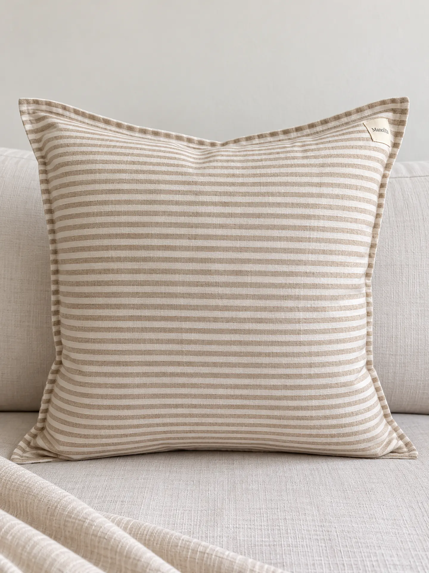 FUNDA DE COJIN 50X50 Lineas Taupe 1