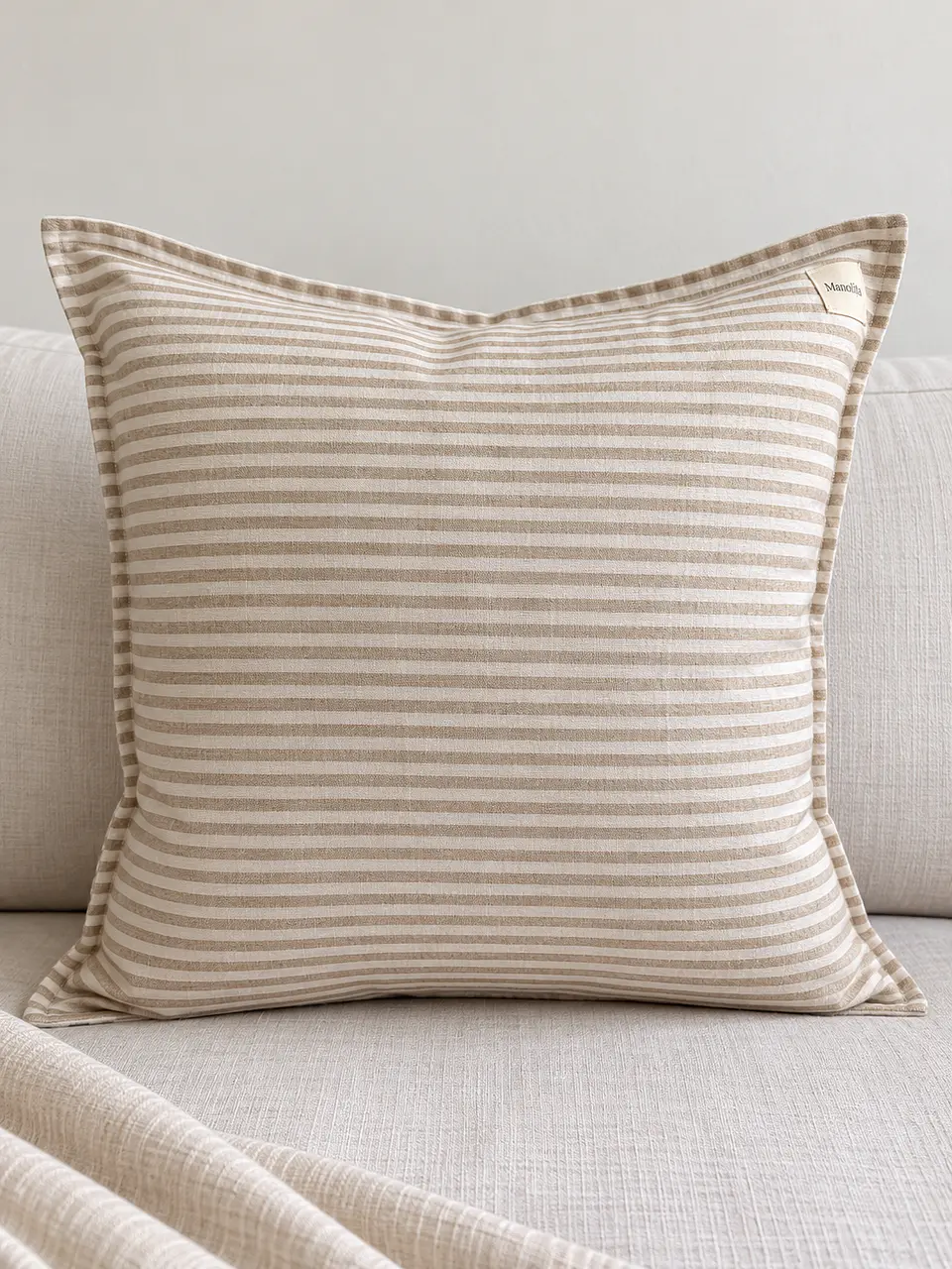 FUNDA DE COJIN 50X50 Lineas Taupe 1