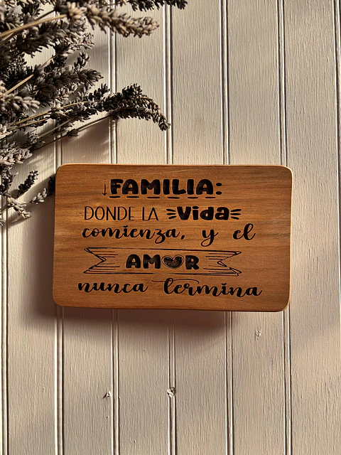 Letreros de madera con frases 